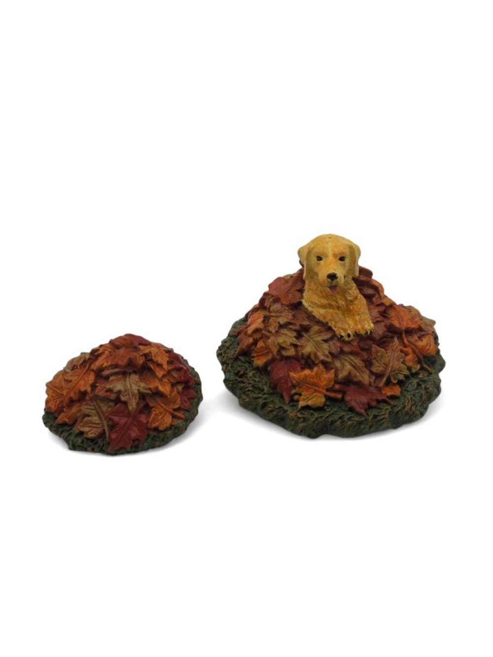 Department 56 Harvest Fields Pup Dog In Leaves Figurine Set Retired